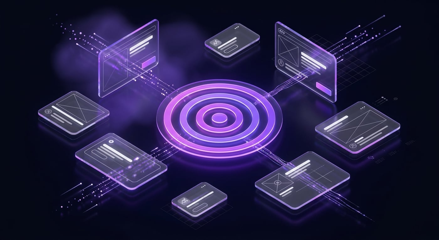 Paid ads illustration — target with ad units